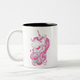 Caneca De Café Em Dois Tons Unicórnio cor-de-rosa