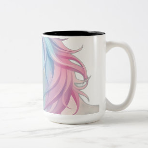 Caneca De Café Em Dois Tons Unicórnio de Aquarela Mística