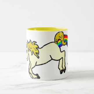 Caneca De Café Em Dois Tons Unicórnio de Pooping do arco-íris de Riyah-Li