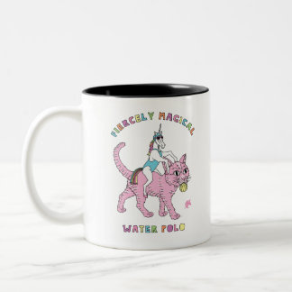 Caneca De Café Em Dois Tons Unicórnio (fêmea) ferozmente mágico Ridin do pólo