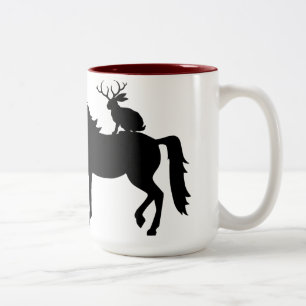 Caneca De Café Em Dois Tons Unicórnio, Pé Grande, Jackalope