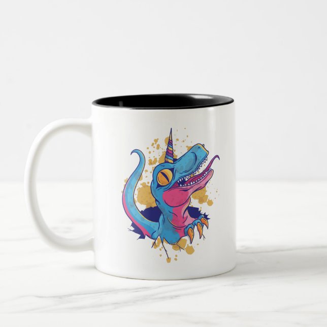 Caneca De Café Em Dois Tons Unicornisauro (Esquerda)