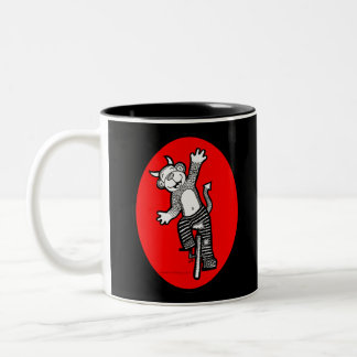 Caneca De Café Em Dois Tons Unicycle mau mau da equitação do macaco