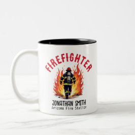 Caneca De Café Em Dois Tons Unique Firefighter or Fireman on Fire Rescue