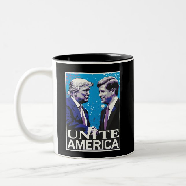 Caneca De Café Em Dois Tons Unir ícone americano Trump  (Esquerda)