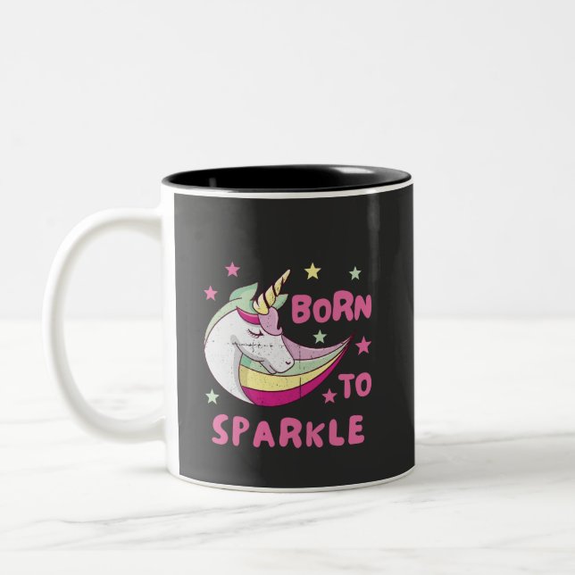 Caneca De Café Em Dois Tons Unisex Born to Sparkle (Esquerda)