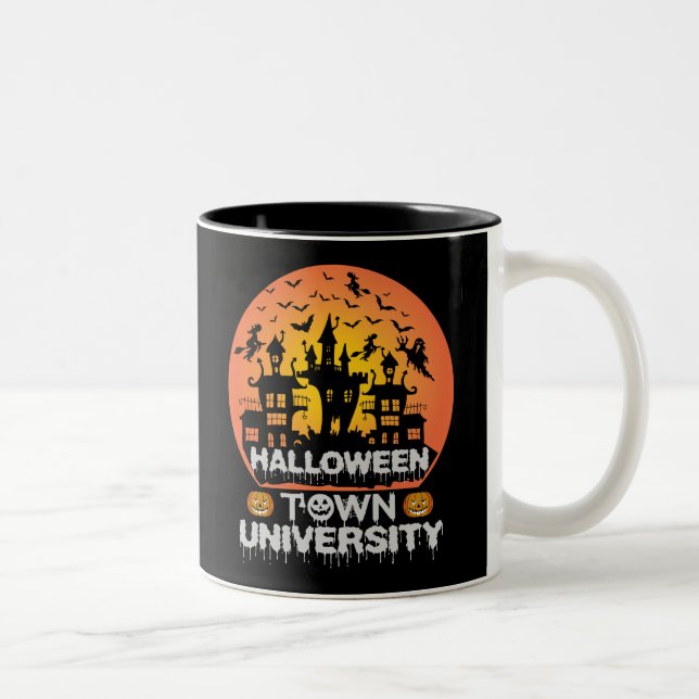 Caneca De Café Em Dois Tons Universidade de Halloween (Direita)