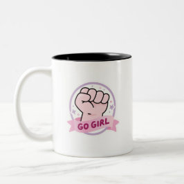 Caneca De Café Em Dois Tons Uplifting Girl Power Empowerment Two-Tone Coffee