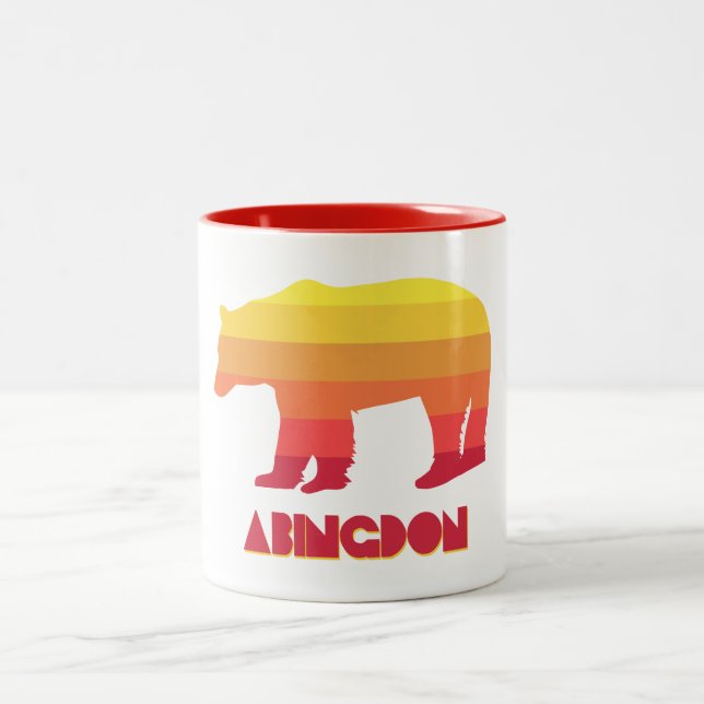 Caneca De Café Em Dois Tons Urso Arco-íris de Abingdon Virgínia (Centro)
