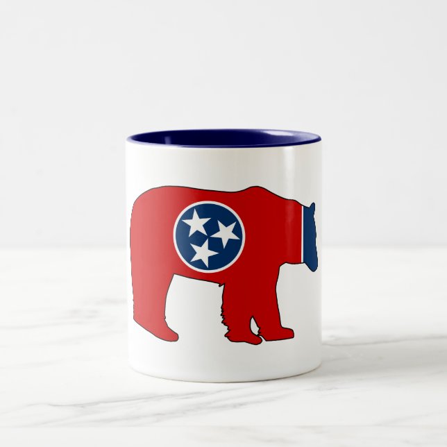 Caneca De Café Em Dois Tons Urso da Bandeira do Tennessee (Centro)