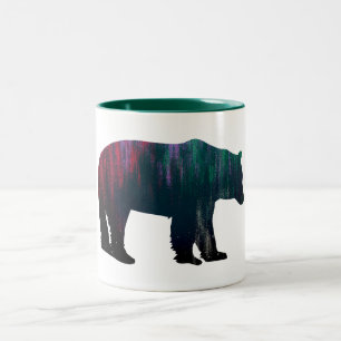 Caneca De Café Em Dois Tons Urso das Luzes do norte