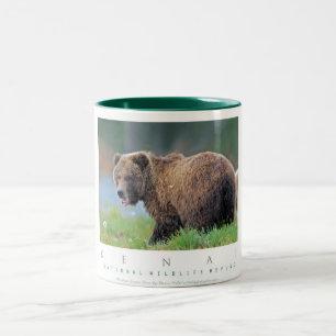 Caneca De Café Em Dois Tons Urso de Brown do Alasca