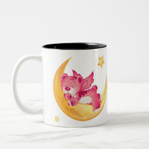 Caneca De Café Em Dois Tons Urso De Teddy Na Lua