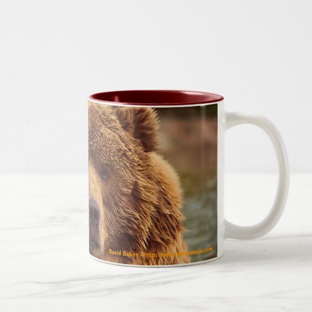 Caneca De Café Em Dois Tons Urso de urso amigável (Direita)