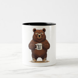 Caneca De Café Em Dois Tons Urso Engraçado do Melhor Pai