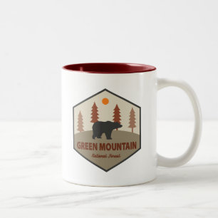 Caneca De Café Em Dois Tons Urso Florestal Nacional da Montanha Verde