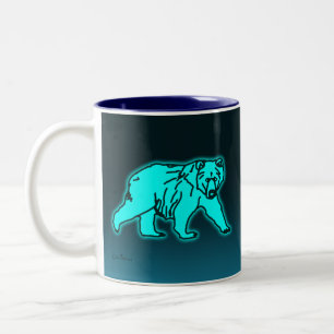 Caneca De Café Em Dois Tons Urso Kodiak Azul