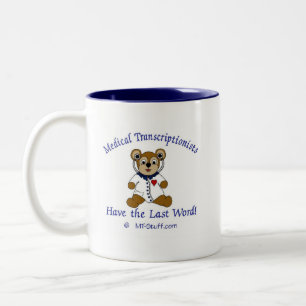Caneca De Café Em Dois Tons Urso médico do Transcriptionist
