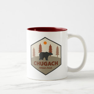 Caneca De Café Em Dois Tons Urso Nacional do Alasca Chugach