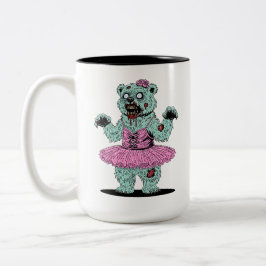 Caneca De Café Em Dois Tons Urso Polar Bailarina Zumbi
