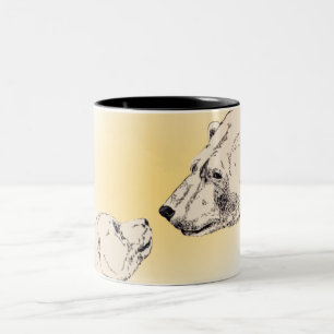 Caneca De Café Em Dois Tons Urso Polar e Copas de Arte de Café Mug