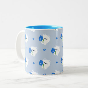 Caneca De Café Em Dois Tons Urso Polar Romântico Bonito