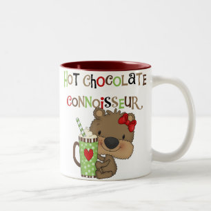 Caneca De Café Em Dois Tons Urso quente da menina de ChocolateConoisseur