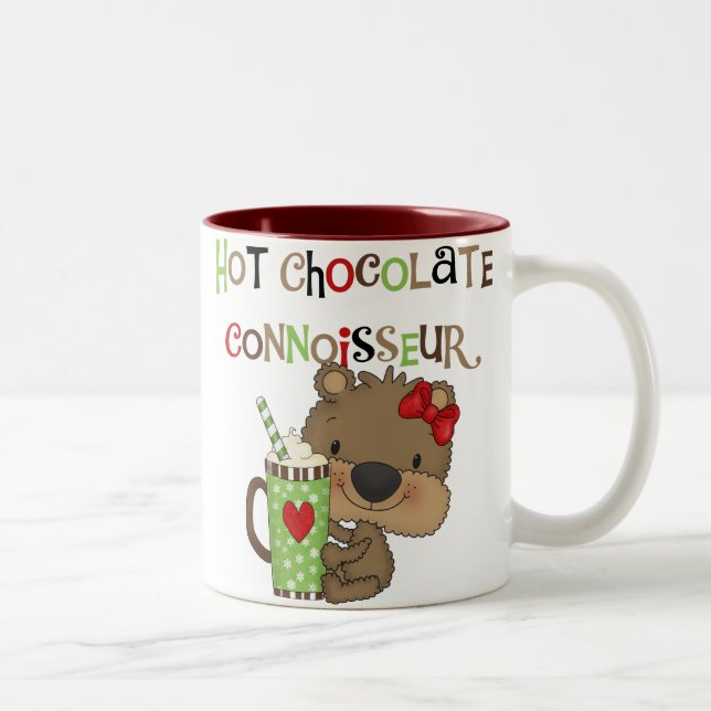 Caneca De Café Em Dois Tons Urso quente da menina de ChocolateConoisseur (Direita)