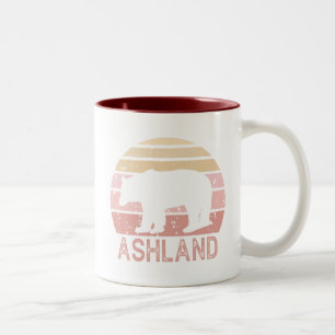 Caneca De Café Em Dois Tons Urso Retro de Ashland Oregon