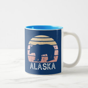 Caneca De Café Em Dois Tons Urso Retro do Alasca