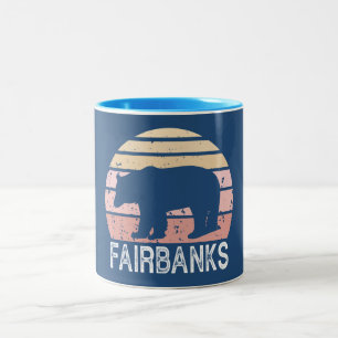 Caneca De Café Em Dois Tons Urso Retro Fairbanks Alasca