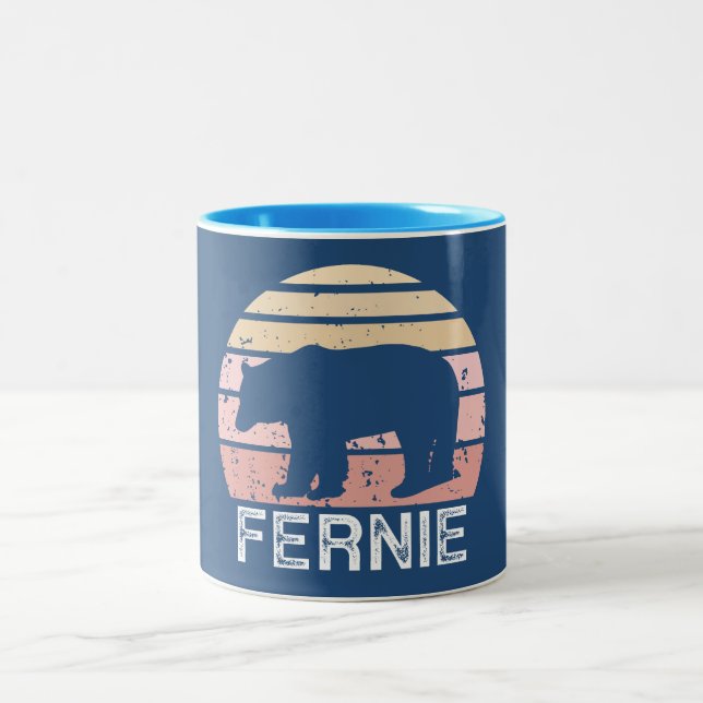 Caneca De Café Em Dois Tons Urso Retro Fernie British Columbia (Centro)
