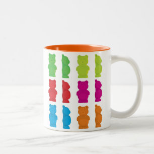 Caneca De Café Em Dois Tons Ursos gomosos