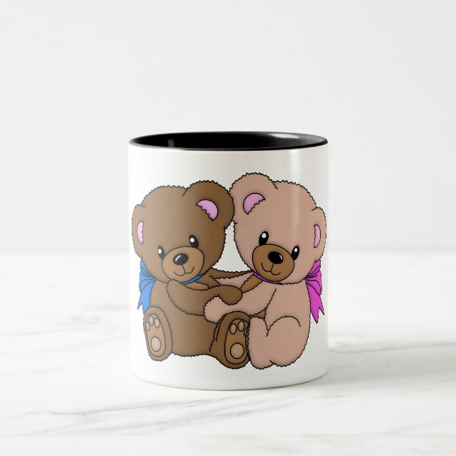 Caneca De Café Em Dois Tons Ursos peluche (Centro)