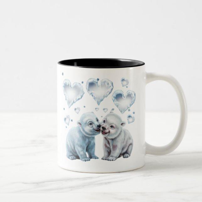 Caneca De Café Em Dois Tons Ursos Polares Cuxos (Direita)