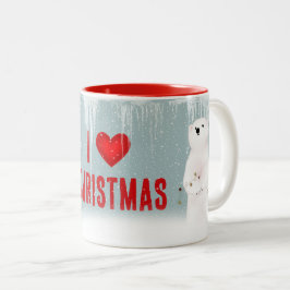 Caneca De Café Em Dois Tons Ursos Polares de Natal