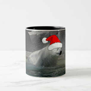 Caneca De Café Em Dois Tons Ursos Polares de Natal