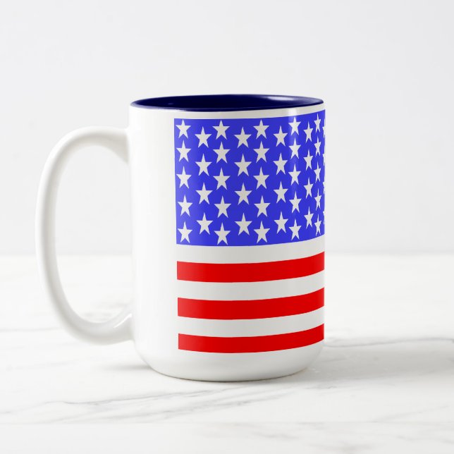 Caneca De Café Em Dois Tons USA Flag Totally Printed (Esquerda)