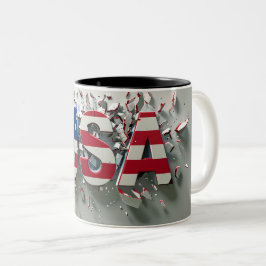 Caneca De Café Em Dois Tons USA Mug, 4th of July Mug, Independence Day