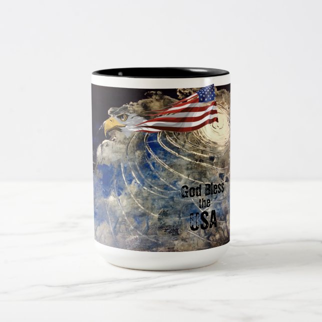 Caneca De Café Em Dois Tons USA Whirling Earth Mug (Centro)