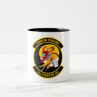 Caneca De Café Em Dois Tons USAF 4th Fighter Squadron "Fightin Fuujins" Emblem