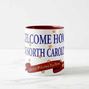Caneca De Café Em Dois Tons USS Home bem-vindo North Carolina