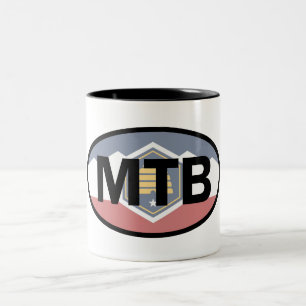 Caneca De Café Em Dois Tons Utah Flag Mountain Biking Oval