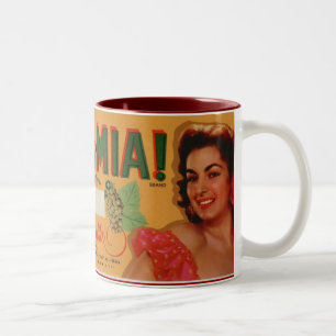 Caneca De Café Em Dois Tons Uvas de Mia das mães das mães