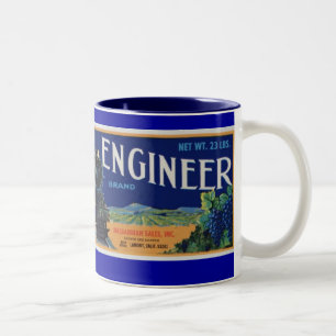 Caneca De Café Em Dois Tons Uvas do engenheiro locomotivo