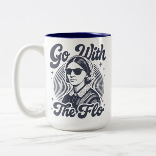 Caneca De Café Em Dois Tons Vá Com A Flo Florence Nightingale Enfermeira Retro