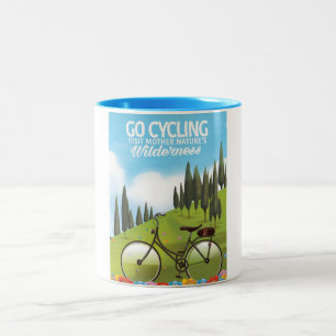 Caneca De Café Em Dois Tons Vá de Ciclismo "Visite a Natureza Selvagem da Mãe