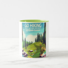 Caneca De Café Em Dois Tons Vá fazer trilhas!