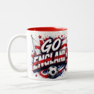 Caneca De Café Em Dois Tons Vá Inglaterra Torcedor de Futebol 2026