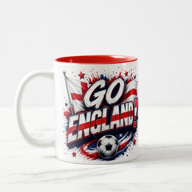 Caneca De Café Em Dois Tons Vá Inglaterra Torcedor de Futebol 2026 (Esquerda)
